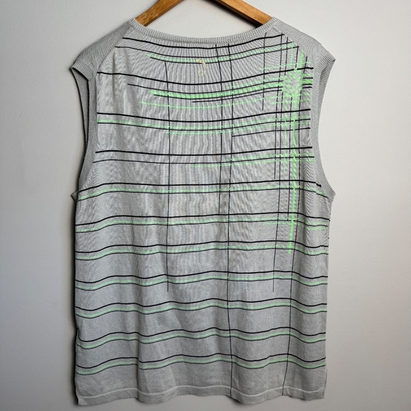 Puma Men's Gray‎ V-Neck Golf Sweater Vest Size X-Large Green Logo Outdoor Active - Picture 4 of 10